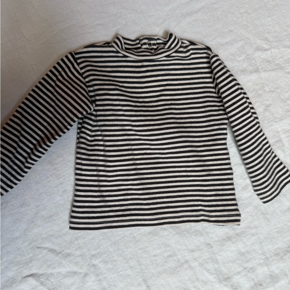 Zara mock neck striped long sleeve top